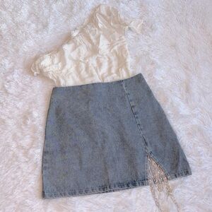 Cloud Ten Jean Mini Skirt
